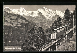 AK Interlaken, Harderbahn, Bergbahn Vor Bergpanorama  - Andere & Zonder Classificatie
