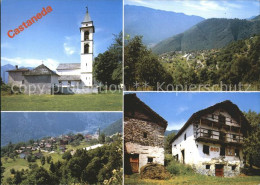 11890867 Castaneda Valle Calanca Kirche Panorama Dorfpartie Castaneda - Autres & Non Classés