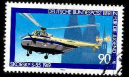 Berlin Poste Obl Yv:581 Mi:620 Für Die Jugend Sikorsky S-55 Hélicoptère (cachet Rond) (Thème) - Avions