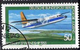 Berlin Poste Obl Yv:579 Mi:618 Für Die Jugend Fokker F27 Friendship 1955 (TB Cachet Rond) - Airplanes