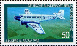 Berlin Poste N** Yv:553 Mi:593 Junkers JU 52/3M 1932 (Thème) - Avions