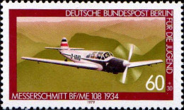 Berlin Poste N** Yv:554 Mi:594 Messerschmitt BF/ME 108 1934 (Thème) - Flugzeuge