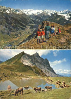 11888627 Klosters GR Gotschengrat Kuehe Am See Kinder Klosters - Autres & Non Classés