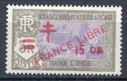 Réf 75 CL2 < -- INDE - FRANCE LIBRE < N° 208 * NEUF Ch.Dos Visible MH * - Neufs