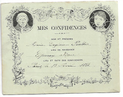 Epernay (51) Mes Confidences 1882 De Eugenie POULTIER De  8 Pages Et Autographe Clas 5 N0174 - Otros & Sin Clasificación