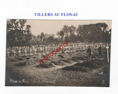 VILLERS AU FLOS-62-Cimetiere-Tombes-Monument-CARTE PHOTO Allemande-GUERRE 14-18-1 WK-MILITARIA- - Cimiteri Militari