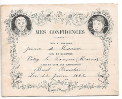 Vitry Le Francois (51) 1882 Mes Confidences De Jeanne DE MAURICE De  8 Pages Et Autographe Clas 5 N0174 - Otros & Sin Clasificación