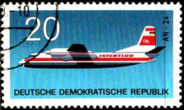 Rda Poste Obl Yv:1217 Mi:1524 Antonov AN24 (TB Cachet Rond) - Usados