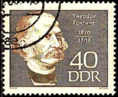 Rda Poste Obl Yv:1139 Mi:1443 Theodor Fontane Ecrivain Allemand (Beau Cachet Rond) - Used Stamps