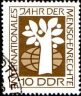 Rda Poste Obl Yv:1066 Mi:1369 Internationales Jahr Der Menschenrechte (Beau Cachet Rond) - Used Stamps