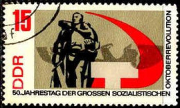 Rda Poste Obl Yv:1011 Mi:1314A 50.Jahrestag Oktoberrevolution (Beau Cachet Rond) - Used Stamps