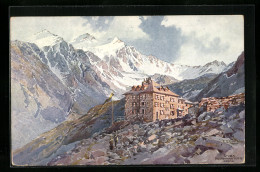 Künstler-AK Edward Theodore Compton: Nürnberger-Hütte Vor Schneebedeckten Spitzen  - Compton, E.T.