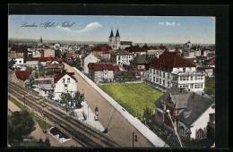 AK Landau In Der Pfalz, Totalansicht Mit Der Bahnstrecke Im Vordergrund  - Landau