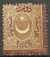 Turkey; 1868 Duloz Due Stamp With Border&Overprint In Brick 20 P. - Unused Stamps