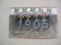 Carte Postale Ancienne En Relief 1905 BONNE ANNEE - New Year