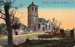 08 RETHEL BLICK NACH DER KIRCHE CARTE ALLEMANDE COLORISEE - Rethel