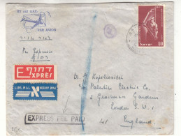 Israël - Lettre Exprès De 1951 - Oblit Haifa - Avec Griffe Exprès Fee Paid - Exp Vers London - - Cartas & Documentos