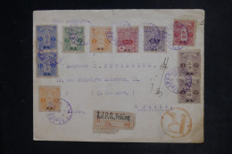 CHINE - Enveloppe En Recommandé De Pékin Pour Paris En 1918, Affranchissement Occupation Japonaise - L 152466 - 1912-1949 Republiek