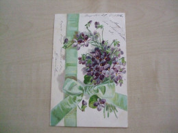 Carte Postale Ancienne En Relief 1906 VIOLETTES - Flowers
