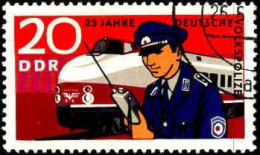 Rda Poste Obl Yv:1295 Mi:1582 25 Jahre Deutsche Volkspolizei (TB Cachet Rond) - Policia – Guardia Civil