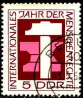 Rda Poste Obl Yv:1065 Mi:1368 Internationales Jahr Der Menschenrechte (TB Cachet Rond) - Used Stamps