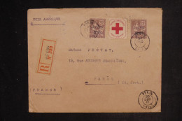 CHINE - Enveloppe En Recommandé De Pékin Pour Paris En 1917, Affranchissement Occupation Française - L 152467 - 1912-1949 Republic