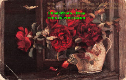 R417823 Vase With Red Roses. H. K. M. Serie. 515 - World