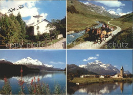 11877607 Sils Engadin Graubuenden Fex Kapelle Pferdekutsche Seepanorama Sils/Seg - Sonstige & Ohne Zuordnung