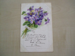 Carte Postale Ancienne En Relief 1906 VIOLETTES - Flores