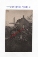 VITRY EN ARTOIS-PELVES-62-Monument-Cimetiere-Tombes-CARTE PHOTO Allemande-GUERRE 14-18-1 WK-MILITARIA- - Cimetières Militaires