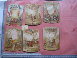 6 Cartes Chromos, 1893, Liebig Compagnie Cmplete Set  Tischkarten, Cartes De Table Nr 9 - Floral Bouquets - Liebig