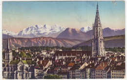 Bern: Münster Mit Blümlisalp / Cathédrale Et Le Blümlisalp - (Schweiz/Suisse/Switzerland) - 1925 - Berne