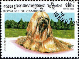 Cambodge Poste Obl Yv:1599 Mi:1910 Lhassa Apso (TB Cachet Rond) - Cambodia