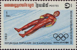 Cambodge Poste N** Yv: 407/411 Jeux Olympiques D'hiver Sarajevo - Kampuchea