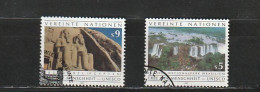 Nations Unies (Vienne) YT 137/8 Obl : Iguaçu , Abou Simbel  - 1992 - Usados