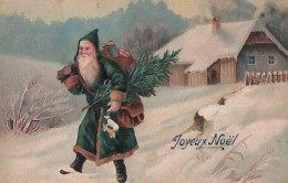 PERE NOEL DANS LA NEIGE      CARTE EN RELIEF    199 - Sonstige & Ohne Zuordnung