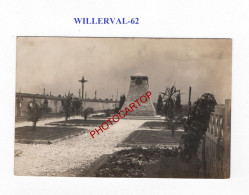 WILLERVAL-62-Monument-Cimetiere-Tombes-CARTE PHOTO Allemande-GUERRE 14-18-1 WK-MILITARIA- - War Cemeteries