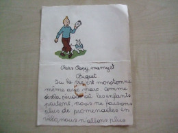 Ancien Papier à Lettre (déchirure Aux Plis) TINTIN - Collezioni