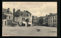 CPA Villaines-la-Juhel, Place Neuve, Commerces Et Hotel  - Villaines La Juhel