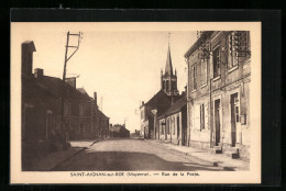 CPA Saint-Aignan-sur-Roe, Rue De La Poste  - Andere & Zonder Classificatie