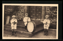 CPA Saint-Fraimbault-de-Prières, Les Benjamins De La Fanfare Des Petits Orphelins De Saint-Georges-de-Lisle  - Autres & Non Classés