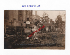 WILLERVAL-62-Cimetiere-Tombe De 29 Bavarois Et 1 Francais-Monument-CARTE PHOTO Allemande-GUERRE 14-18-1 WK-MILITARIA- - Cimiteri Militari