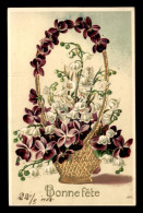 FANTAISIES - MUGUET ET VIOLETTES - CARTE GAUFREE - Flores