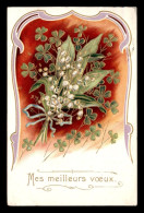 FANTAISIES - MUGUET - DECOR ART NOUVEAU - CARTE GAUFREE - Flores