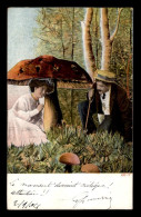 FANTAISIES - CHAMPIGNONS - COUPLE DANS LA FORET - CHAMPIGNON GEANT - SURREALISME - Hongos