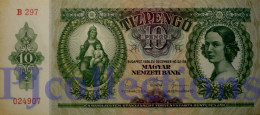 HUNGARY 10 PENGO 1936 PICK 100 AUNC - Hongrie
