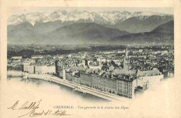 38 - Grenoble - Vue Générale Et La Chaîne Des Alpes - Précurseur - CPA - Oblitération Ronde De 1900 - Voir Scans Recto-V - Grenoble