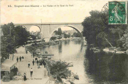 94 - Nogent Sur Marne - Le Viaduc Et Le Quai Du Port - CPA - Oblitération Ronde De 1913 - Voir Scans Recto-Verso - Nogent Sur Marne