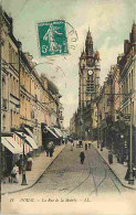 59 - Douai - La Rue De La Mairie - Animée - Colorisée - Coin Supérieur Gauche Plié - CPA - Voir Scans Recto-Verso - Douai