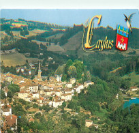 82 - Caylus - Vue Générale Aérienne Avec Le Cirque Naturel Boisé De Labarthe Et Son Plan D'eau - Blasons - Carte Neuve - - Caylus